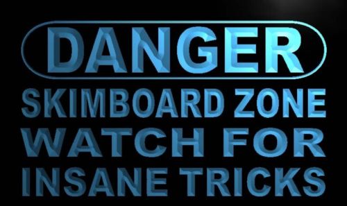 Danger Skim board Zone Neon Light Sign